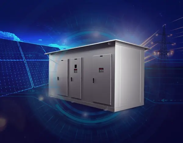 foto de cabine de energia solar vista de frente